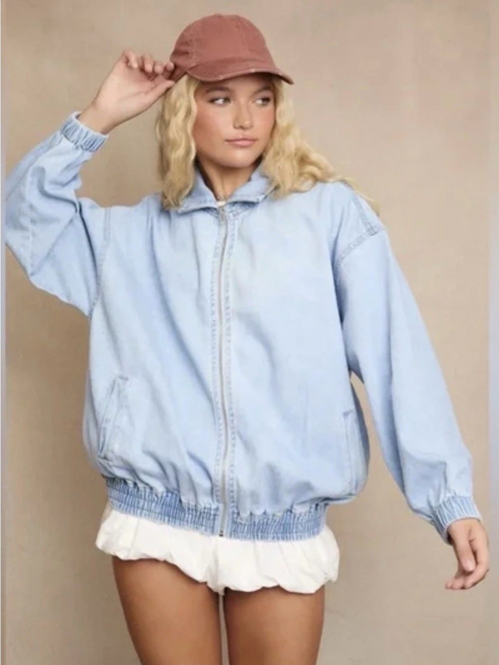 Le Lis Anthropologie Denim relaxed Jacket Casual light blue Size Medium